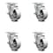 Service Caster 4 Inch Semi Steel Cast Iron Wheel Swivel Top Plate Caster Set with Brake SCC SCC-20S414-SSS-TLB-TP2-4 - alternate 1